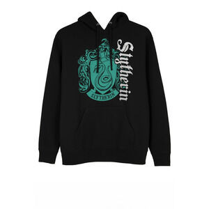Harry Potter Slytherin Crest Black Hoodie Adult L Unisex Wizarding World
